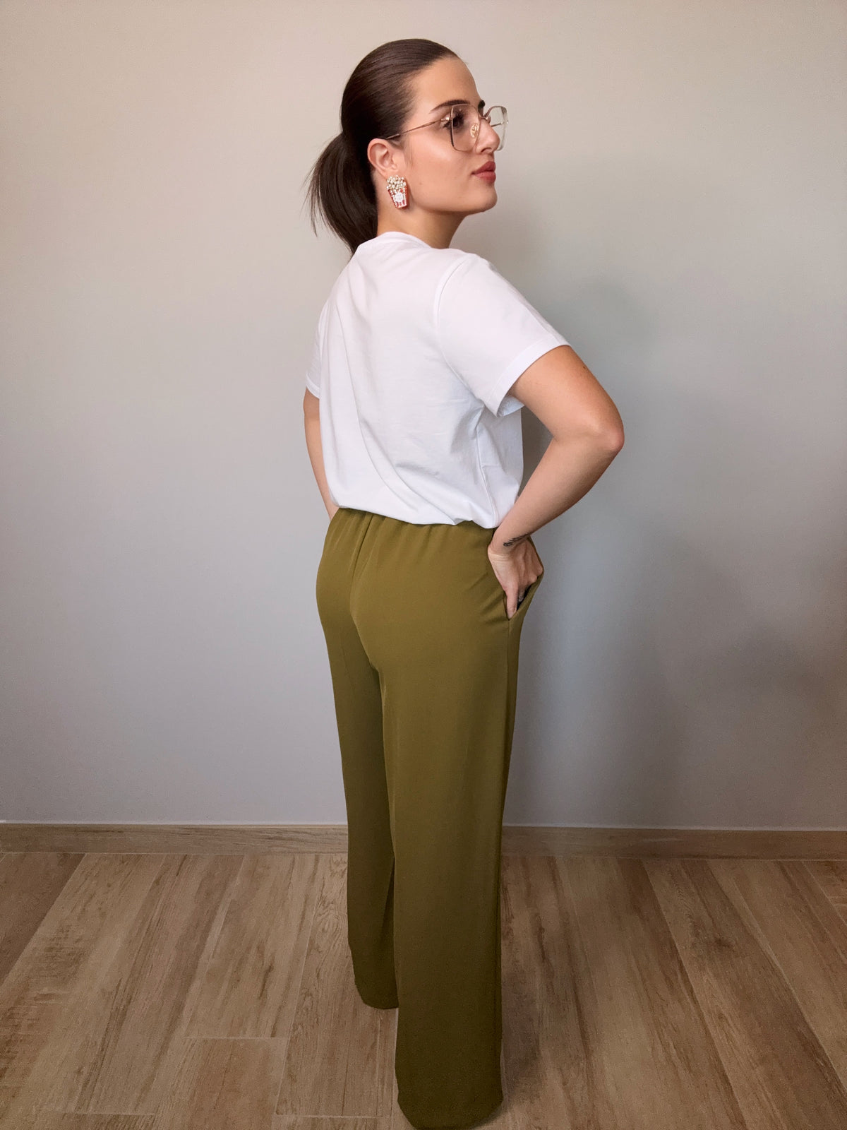 Pantalone Dritto Verde Oliva