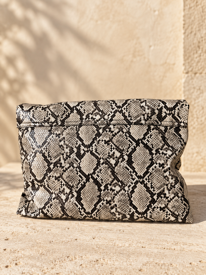 Maxi pochette pitonata Python
