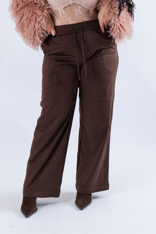 Pantalone Suede Brown by Lumina