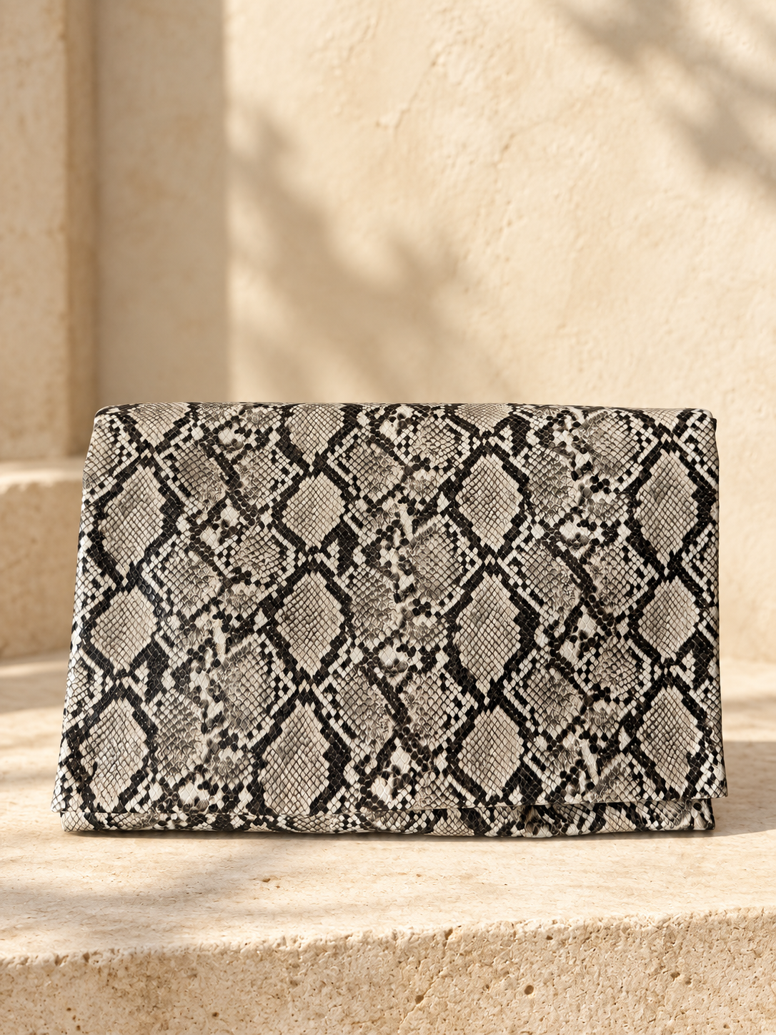 Maxi pochette pitonata Python