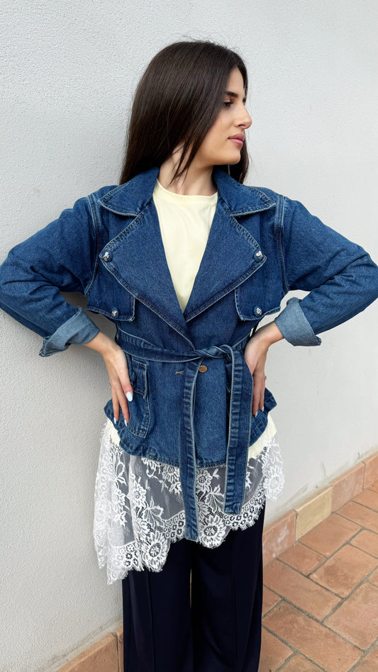 Giacca di Jeans fiocco