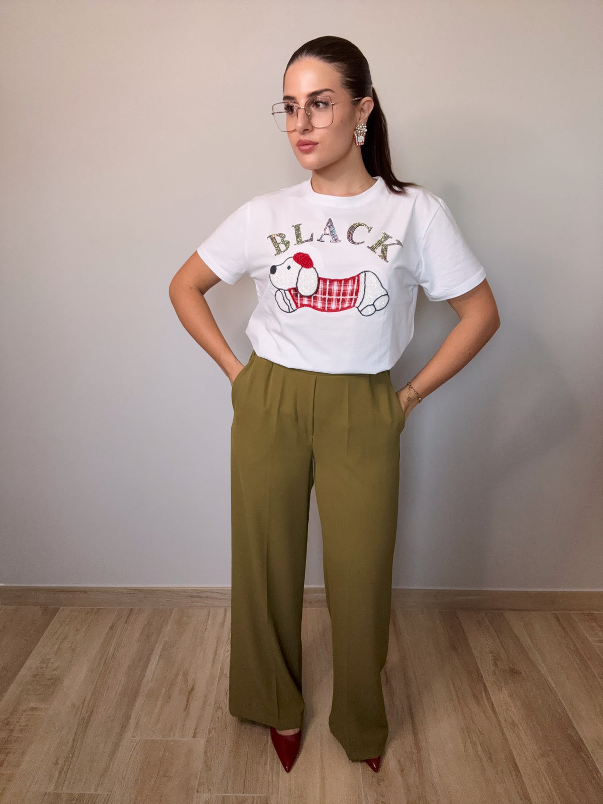 Pantalone Dritto Verde Oliva