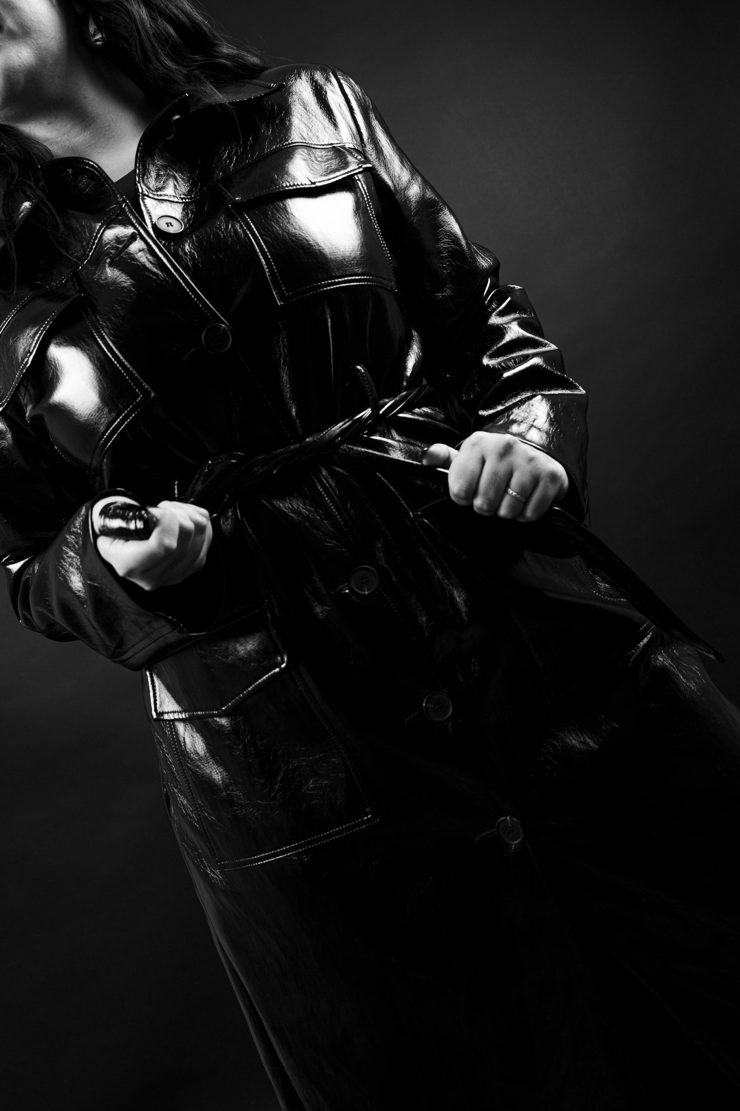 Trench Ecopelle Noir by Lumina