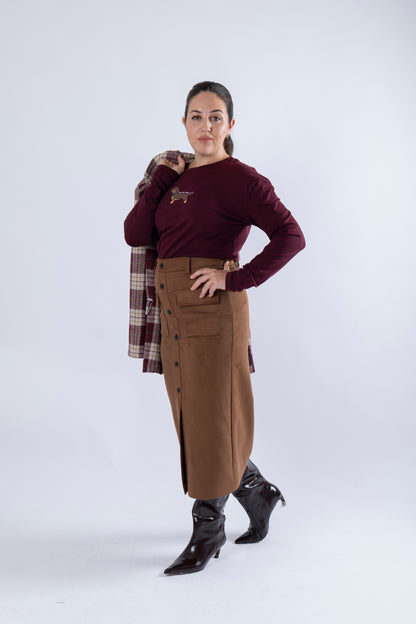 Gonna Suede Camel LUMINA